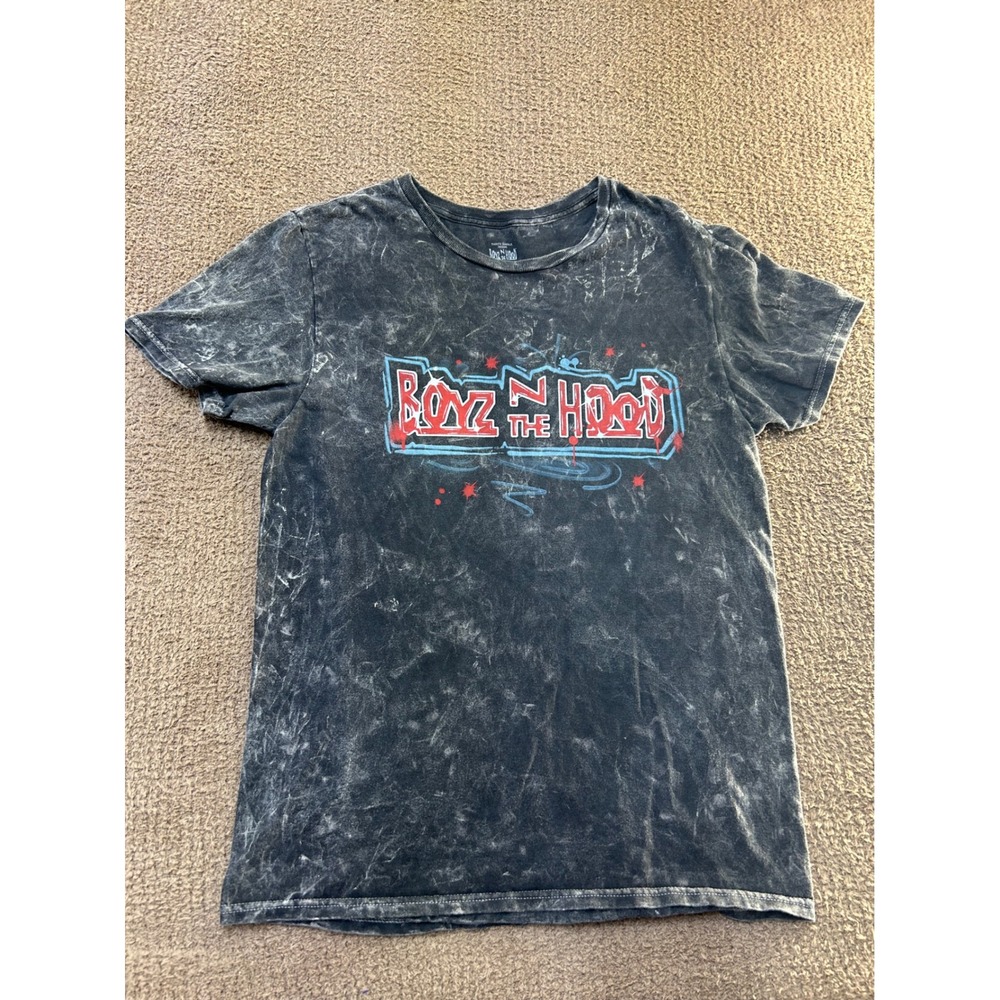 Boyz N The Hood Graphic T-Shirt Small Acid Wash Charcoal Grey Cotton Movie Tee